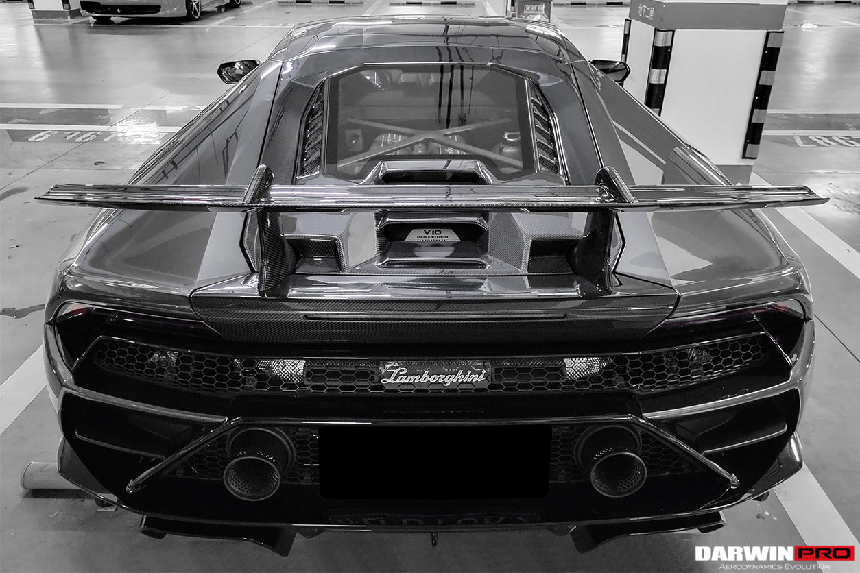 2015 - 2023 Lamborghini Huracan LP610 & LP580 & EVO Coupe Performante Style Carbon Fiber Spoiler Wing and Engine Hood